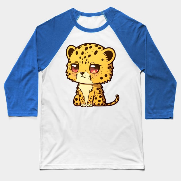 Big-headed Tiny Puppy Cheetah Baseball T-Shirt by Cute Planet Earth Mini